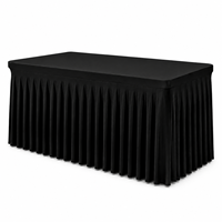Nappe et jupe de table unies ou personnalisées avec logo imprimé, 6 et 8 pieds, pour stand d'exposition, fête et décoration de table de restauration hôtelière