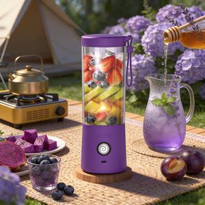 Mixeur Portable USB/Batterie 450ml pour Smoothies, Mode Turbo, Broyeur à Glace, Nettoyage en un Clic, Robuste pour Hôtels/Voitures - Product Image 4