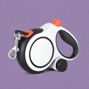 Correa Retráctil Personalizada Moderna de 5 Metros en Blanco/Negro con Dispensador de Bolsas para Excrementos para Perros de hasta 30 kg, Venta al por Mayor OEM ODM - Product Image 1