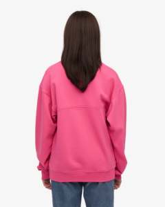 Sudadera personalizada con cremallera de un cuarto para mujer, con detalle de solapa frontal, hombros caídos, algodón de alto gramaje, estilo oversize, streetwear, tipo jersey - Product Image 3