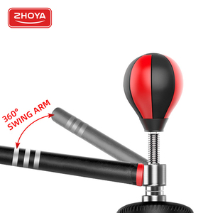 ZHOYA SPORT Vente chaude Sac de frappe réflexe de boxe pour adulte rouge et noir, barre de frappe réflexe <span class=keywords><strong>Cobra</strong></span> réglable avec éclairage, sac de frappe stable - Product Image 4