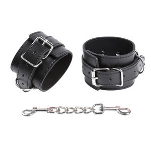 大人のPUレザー手首の袖口足首の袖口BDSMボンデージアダルトセックスのゲームプレイのための手錠 - Product Image 1