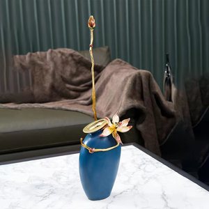 SANLOREN ornement de noël <span class=keywords><strong>d</strong></span>écor à la maison salon bureau moderne luxe fleur nénuphar émail ornements en céramique <span class=keywords><strong>d</strong></span>écoration - Product Image 4