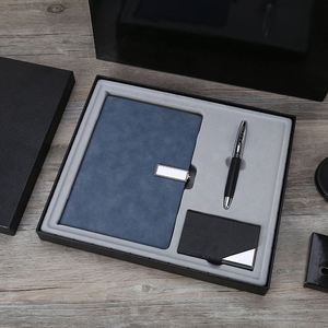 Business Notebook Gift Set High-end Meeting <b>A5</b> <b>Notepad</b> Metal Signature Pen Business Card case Custom LOGO - Product Image 1
