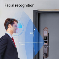Cerradura Inteligente TUYATTL FS-SW14 con Huella Dactilar, Reconocimiento Facial, Contraseña, Tarjeta, Llave Remota, Desbloqueo por Wi-Fi, Seguridad Antirrobo
