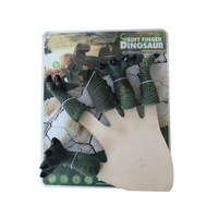 1 Kopf 4 Beine Simulations-Dinosaurier-Fingerpuppen-Set Weiches Gummi-Spielzeug Fingerpuppen