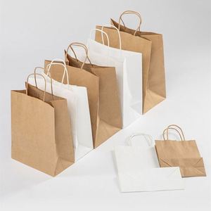 <b>Small</b> Natural Kraft Paper Gift Bags with Custom Logo & Handles for Birthday Parties & Retail <b>Shopping</b> Bulk Supply Packaging - Product Image 6