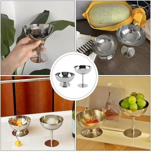 High End Stainless Steel <b>Ice</b> Cream Cups Sundae Bowls 200ml Capacity Durable Eco-Friendly Modern Birthday Party - Product Image 5