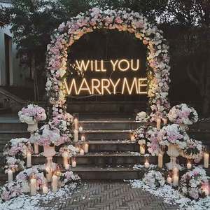 Will You Marry Me Propuesta de matrimonio Decoración LED Luz de neón Decoración de feliz cumpleaños Escena DE BODA ligera - Product Image 5