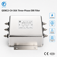 Filtre EMI triphasé haute performance QEMC2-C4-30A, serpentin de mode différentiel 30A 250/440VAC, borne à goujon pour machine-outil CNC