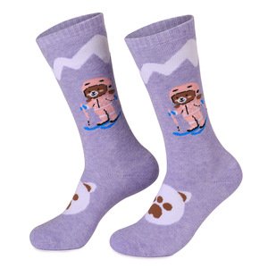 Chaussettes de <span class=keywords><strong>ski</strong></span> avec logo personnalisé : chaussettes mi-mollet isolées thermiquement avec semelle rembourrée, tissu respirant, adaptées au <span class=keywords><strong>ski</strong></span> - Product Image 1