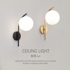 Décoration créative pour la maison, lampe murale à LED longue en verre de haute qualité, style nordique moderne, <span class=keywords><strong>tricolore</strong></span>, chambre à coucher, CRI 90 30000 - Product Image 6