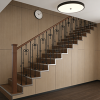 Großhandel Hochwertiges Modernes Matt-Schwarzes Massives Balkon-Geländer Dekoratives Schmiedeeisen-Treppengeländer für Apartment und Villa