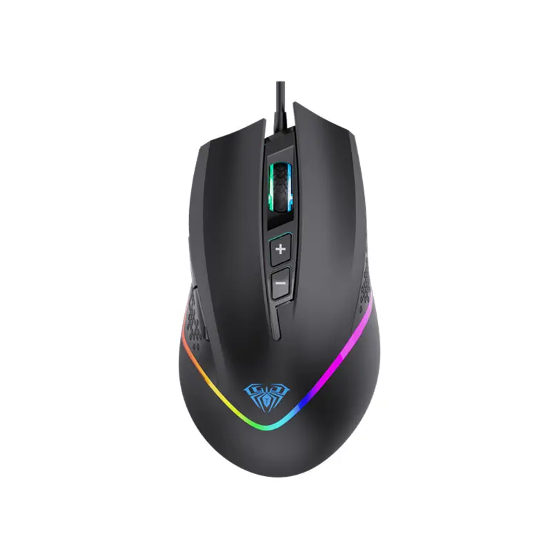 AULA F805 Souris de jeu programmable filaire professionnelle ergonomique à rétroéclairage RVB haut de gamme