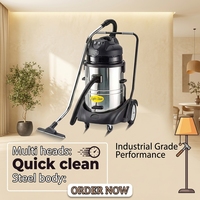 Aspirateur Électrique Commercial et Domestique 60L Léger Portable Moteur Sans Balais 2000W Technologie Cyclonique Humide/Sèche avec Sac