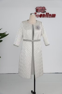 Vente directe usine – Nouvelle robe de cérémonie élégante pour femme, style floral, avec veste longue, pour grandes tailles - Product Image 6