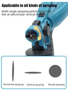 Pistolet pulvérisateur de peinture sans air au lithium 21V de qualité professionnelle, portable, pour murs, capacité du godet 100 ml, 250 psi, moteur à balais - Product Image 3