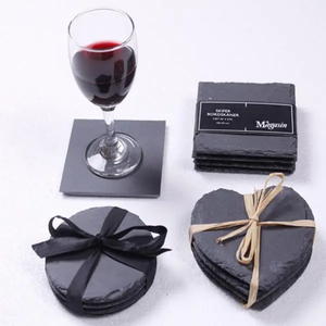 Dormake Juego de 4 Posavasos Clásicos de Pizarra con Grabado Láser en Forma de Corazón, Antirrayas, Ecológicos, Resistentes al Calor, para el Hogar - Product Image 4
