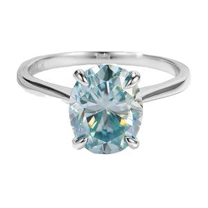 Livraison gratuite, dernières créations de bagues de mariage, bague solitaire en or blanc 18 carats avec moissanite 1CT 1.5CT, bague de mariage en moissanite pour femmes - Product Image 1