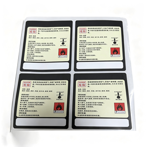 Custom-printed <b>waterproof</b> high-temperature fire hazard warning <b>labels</b> - Product Image 1