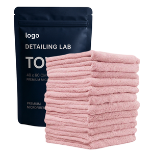 Serviette de detailing OEM sans bords 40x40cm 380GSM en microfibre premium, serviette de séchage automobile 70/30 - Product Image 3