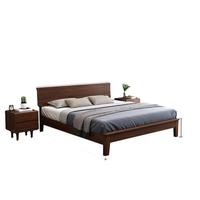 Lit double avec rangement en bois de chêne massif moderne personnalisé modèle Xiangling 321, taille king, meubles de chambre à coucher pour hôtels et appartements
