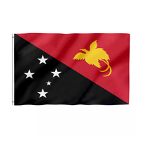 Bendera Papua Nugini 3x5 FT 90x150cm Cetak Digital 100D Poliester Tahan Cuaca dengan Lubang Kuningan untuk Hari Kemerdekaan