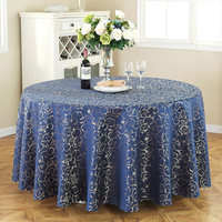 Nappe Jacquard pas cher Restaurant 100% Polyester Jacquard Damassé Nappe pour Mariage Hôtel Polyester Table Ronde Nappe