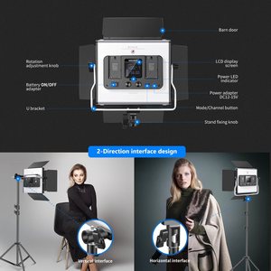 Kit d'éclairage vidéo et photo <span class=keywords><strong>Neewer</strong></span> <span class=keywords><strong>2</strong></span> ou 3 packs de 660 LED RGB avec contrôle par application, supports et sac, 660 LED SMD CRI95 - Product Image 6