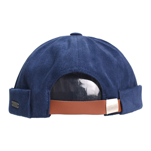 Hip Hop Vintage extérieur unisexe réglable bonnets Skullcap chapeau métal lettre sans bord casquettes couleur unie Docker casquette sans visière - Product Image 5