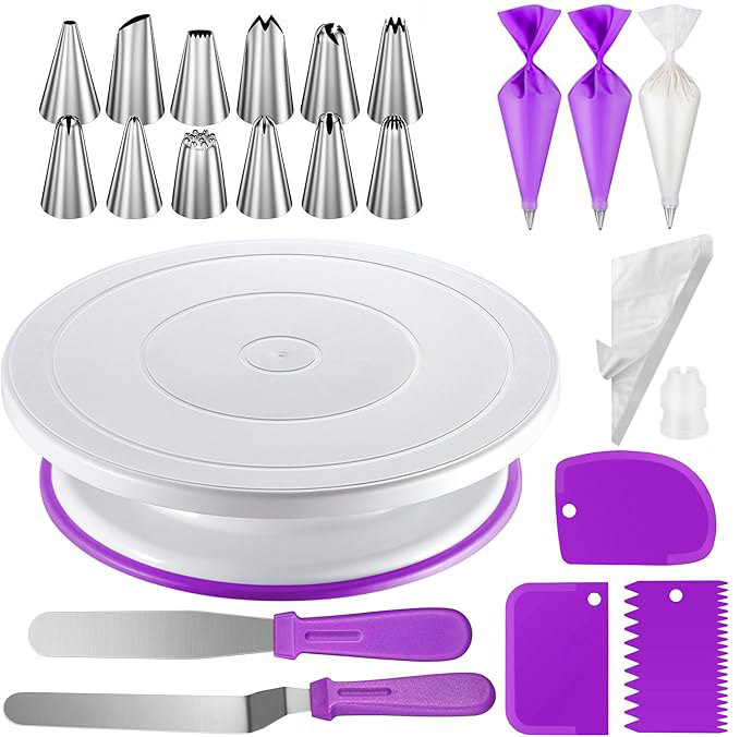 Purple 71-Pc Cake Turntable Set (Color Box)
