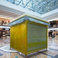Magasin mobile préfabriqué en acier, café design avec structure de conteneur pour centre commercial et parc