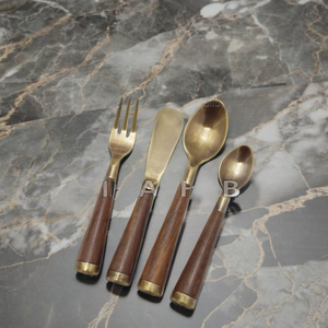 Western Style Stainless Steel <b>Knife</b> <b>Fork</b> <b>Spoon</b> <b>Set</b> Wooden Handle Durable Cutlery Flatware for Home Kitchen Dinnerware Use - Product Image 4