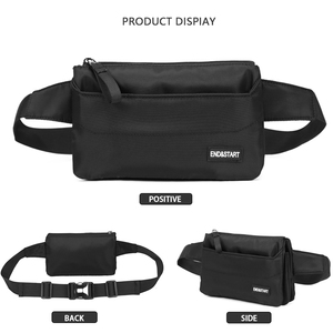 Heren Heuptasje Custom Heuptasje Geld Telefoonriem Heuptas Zwart Mode Hardloopriem Taille + Tas - Product Image 4