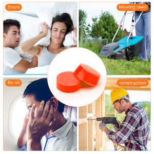 ANT5PPE-<span class=keywords><strong>Tapones</strong></span> para los oídos de gel de silicona con cancelación de <span class=keywords><strong>ruido</strong></span>, protección auditiva suave naranja 32Db, 12 <span class=keywords><strong>tapones</strong></span> para los oídos de <span class=keywords><strong>cera</strong></span> para dormir y nadar - Product Image 6