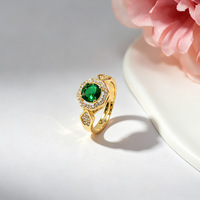 Nouvelle bague octogonale en laiton et zircon pour femme, design ouvert réglable, accessoire de bijouterie tendance et à la mode