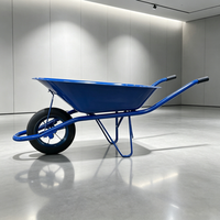 Brouette de chantier robuste 130 kg WB6400, chariot de jardin en acier 65 L avec roue pneumatique de 14 pouces