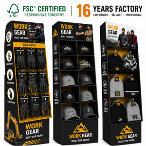 Expositor <span class=keywords><strong>de</strong></span> Piso Personalizado <span class=keywords><strong>de</strong></span> Cartón POP Resistente para Gorras <span class=keywords><strong>de</strong></span> Béisbol |   Exhibidor Plegable <span class=keywords><strong>de</strong></span> Cartón Corrugado con Certificación FSC para Tiendas Minoristas - Product Image 1