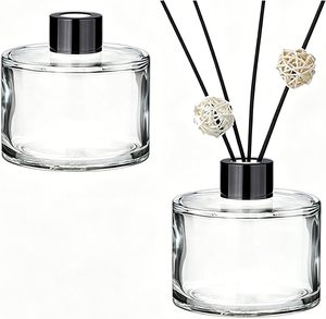 Customized 100ml <b>200ml</b> Empty Gold Cap Square Fragrance Reed Home Diffuser Glass <b>Bottle</b> - Product Image 1