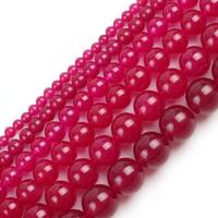 Perles rondes en calcédoine rouge rose, bijoux en pierre naturelle DIY, nouveaux styles, livraison directe d'usine