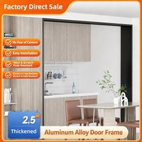 Ensemble de jambes de porte en alliage d'aluminium 6063, épaisseur 2,5 mm, noir cristal, moderne, étanche, antirouille, garantie 5 ans pour fenêtre de cuisine