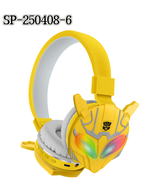SP - 250408 - 6 Cool Transformers - Styled Over - Ear Bluetooth Headphones | Multiple Colors Available with Colorful Lights
