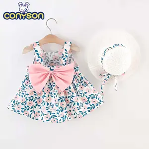 New Summer Conyson wholesale korean baby girls holiday flower dresses baby boutique