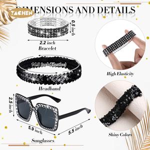 YAHCEN 5 개 디스코 볼 쥬얼리 선글라스 팔찌 및 귀걸이 신부가 될 파티 용품 디스코 파티 장식 액세서리 - Product Image 2