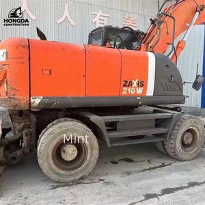 Excavadora de ruedas Hitachi ZX210W 210 de segunda mano en pintura original Excavadora de ruedas Hitachi ZX210W ZX210 usada para la venta - Product Image 4