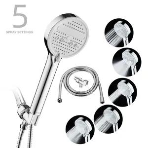 High Pressure ABS Hand Rainfall Handheld Shower Head 5 Functions For Bathroom