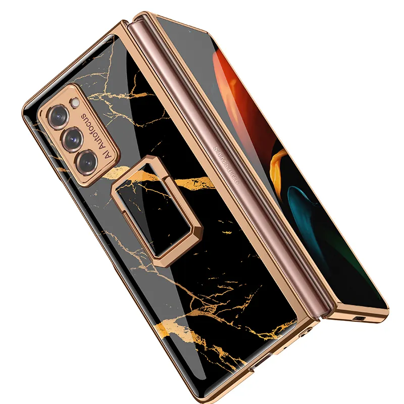 GKK New for Samsung Galaxy z Fold 2 z Fold 4 Fold 3 mobile phone case creative bracket electroplated w21 W22
