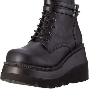 Stivali da <span class=keywords><strong>donna</strong></span> di grandi dimensioni con plateau colorati scarpe sportive casual con tacco a zeppa stivaletti - Product Image 6