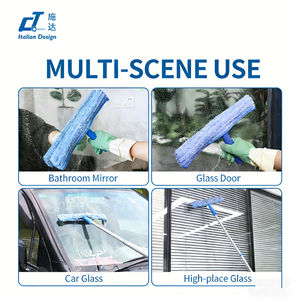 Système d'outils de lavage de vitres commerciales, brosse de nettoyage de vitres en microfibre, épurateur et applicateur de vitres avec poignée en plastique - Product Image 6