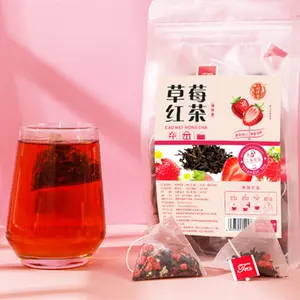 TZ003 ODM/OEM iyi lezzet Lotus yaprağı sağlık zayıflama çilek siyah çay çilek lezzet çay